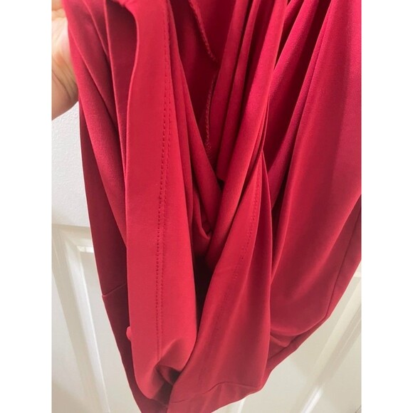 Women Lauren Ralph Lauren bateau-neck side twisted-Knot Dress red 4 office - Picture 8 of 12